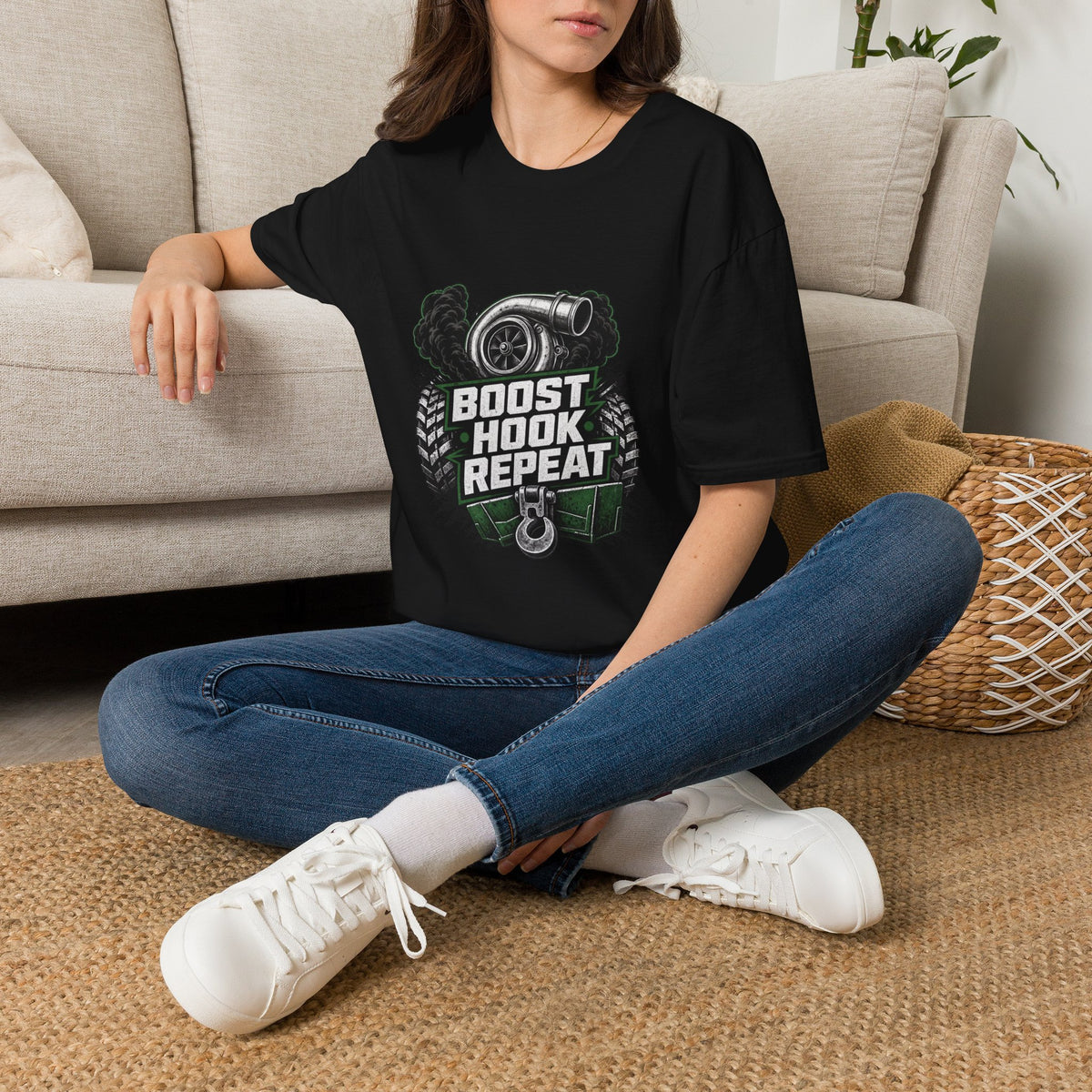 T‑Shirt — "Boost Hook Repeat" Turbo Car Racing Graphic Tee